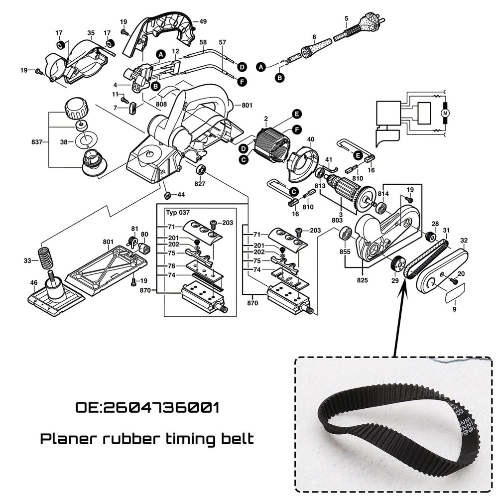 Planer Toothed Drive Belts HTD 3M-225 12mm Synchronous Belt Black Rubber Closed Loop Timing Pulley Belt 2604736001 2Pcs