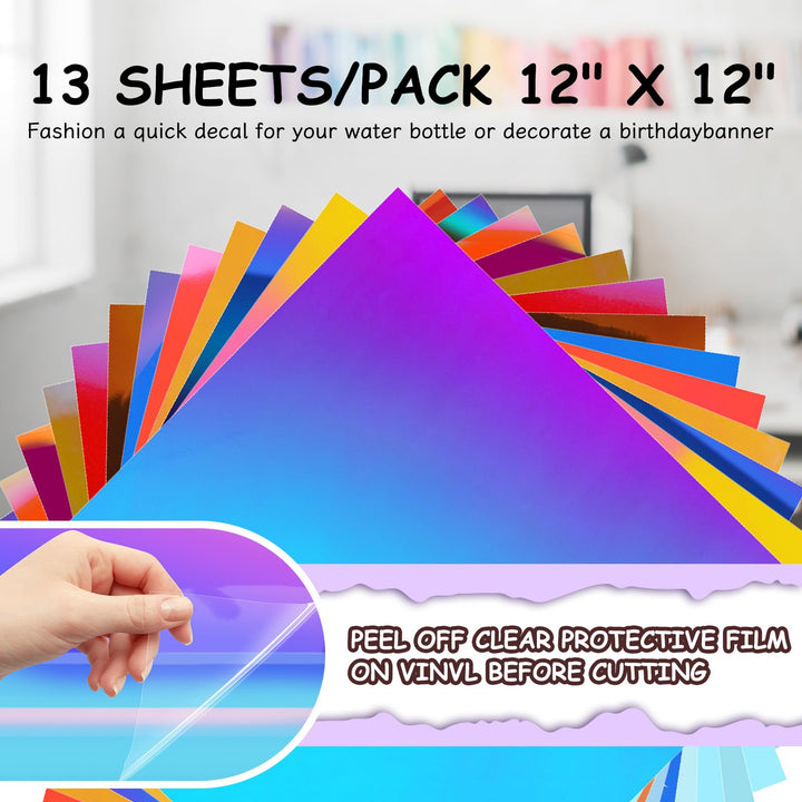 Holographic Chrome Vinyl Sheets, Mystic Forest