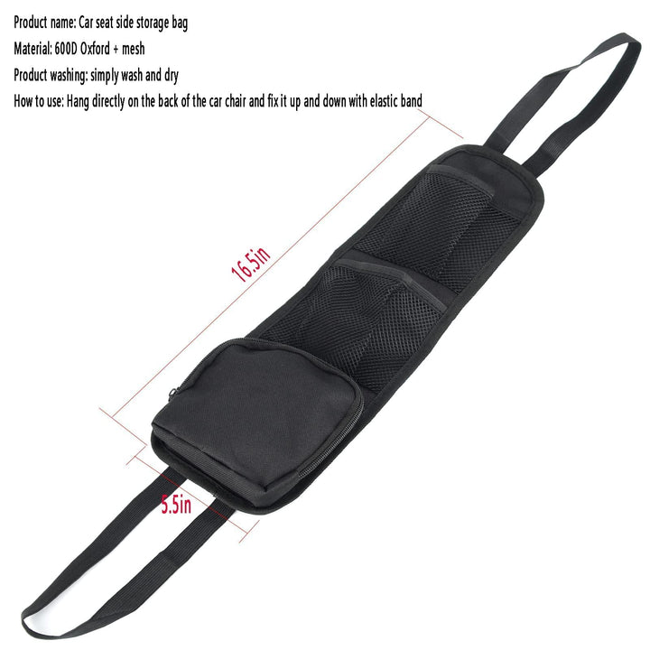 Car Seat Side Organizer Car Seat Side Storage Bag Multi-Purpose Storage Bag Is Suitable For Cars Trucks And Suv It Can Hold Mobile Phone Wallet Sunglasses Chewing Gum Coins