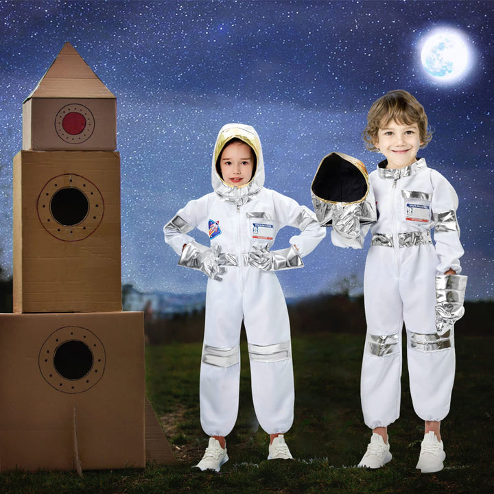 Latocos Astronaut Costume for Kids Space Pilot Jumpsuit