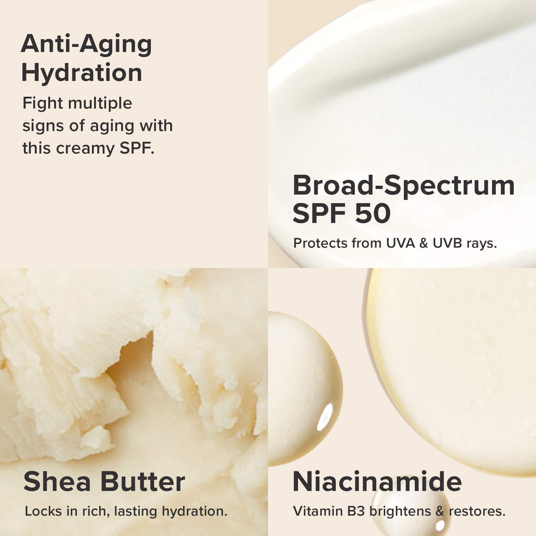 Paula&#39;s Choice RESIST Skin Restoring Moisturizer SPF 50, UVA &amp; UVB Protection, Shea Butter &amp; Niacinamide, Anti-Aging Sunscreen for Dry Skin, 2 Ounce