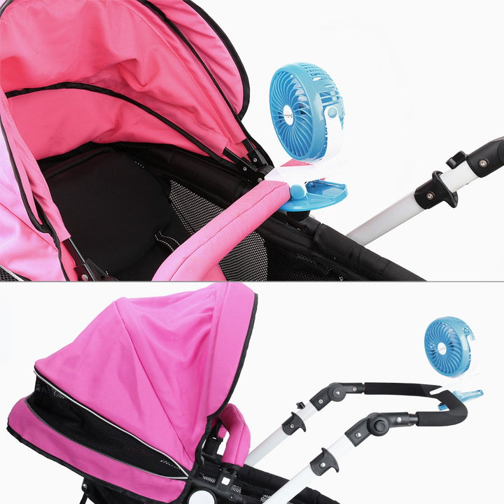 Battery Operated Clip on Fan for Baby Stroller Car Back Seat Laptop Travel Outdoors Camping ,Small Personal Fan Mini Desk Table Fan Portable Hand Held Powered by Rechargeable 2200mAh Battery or USB