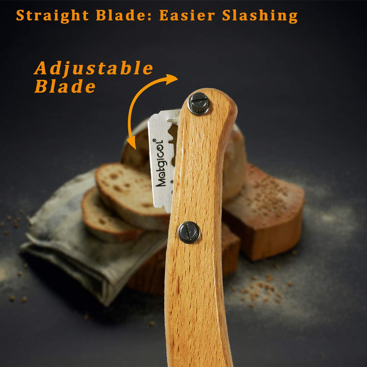 Premium Bread Lame, Bread Scorer Blade with Crafted Wooden Handle &amp; 10 Blades, Bread Scoring Tool/Bread Lame with Protective Cover