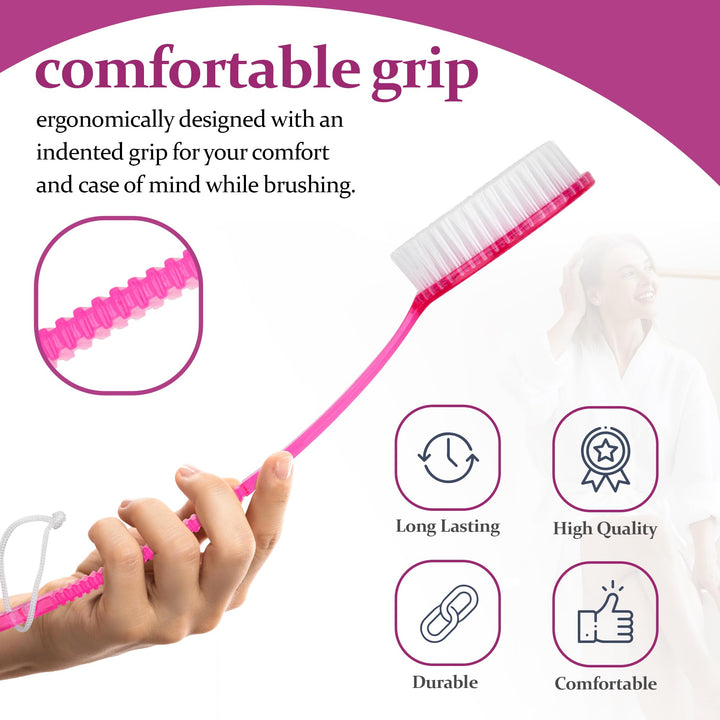 DecorRack Bath Brush with Bristles, Long Handle for Exf