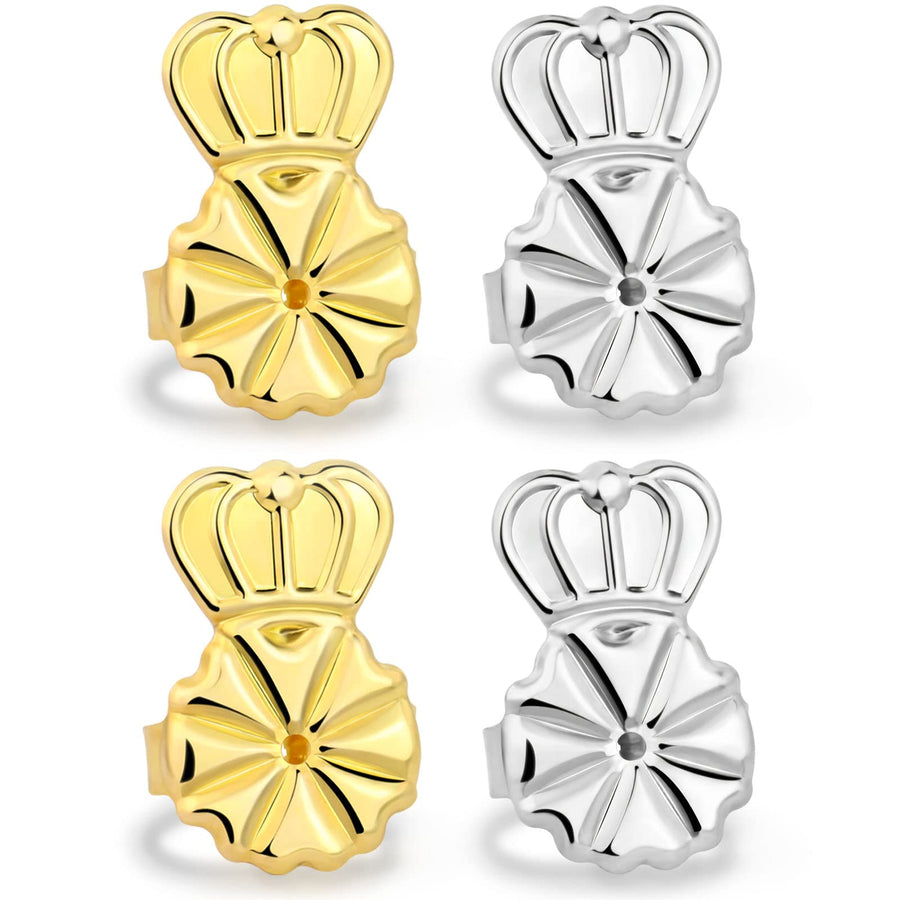 Earring Backs for Droopy Ears, Earring Lifters 2 Pairs Earring Backs Lifts, Earrings Backing Replacement for Heavy Earrings