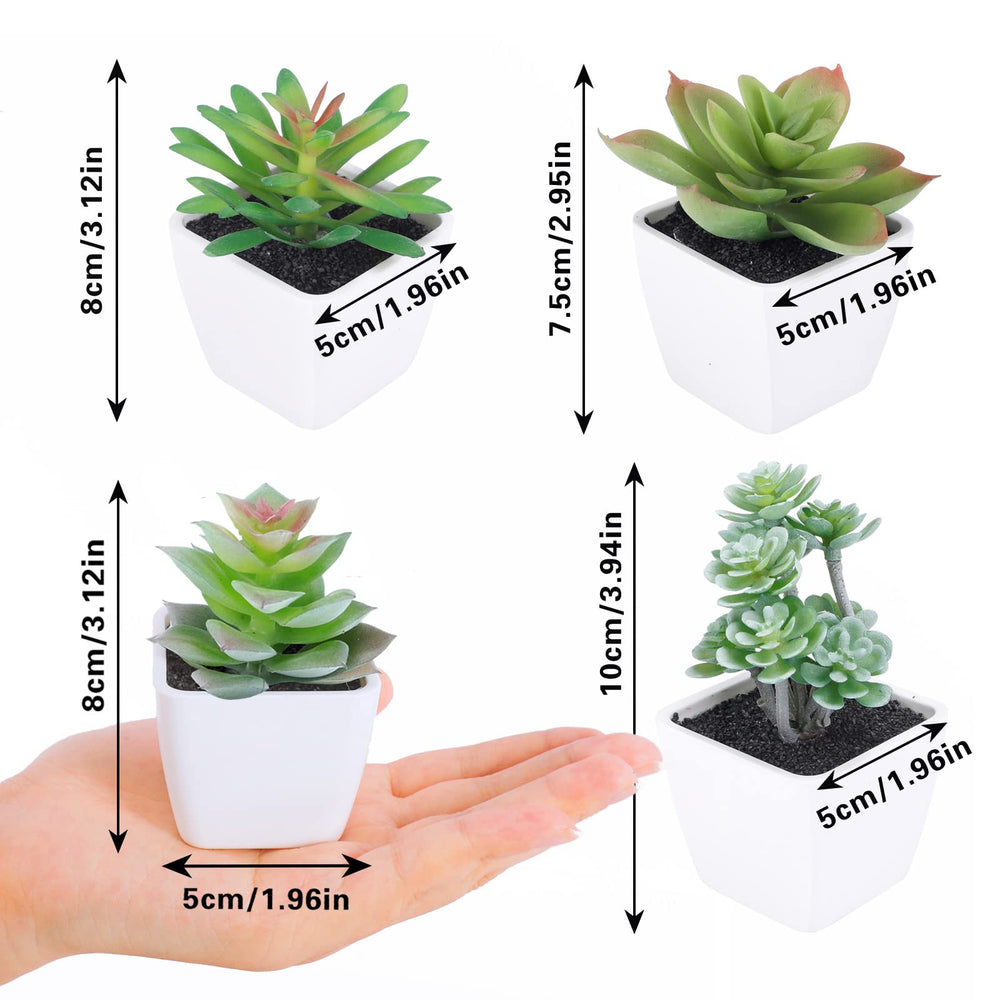 COCOBOO Artificial Succulents in Pots 4pcs Succulents P