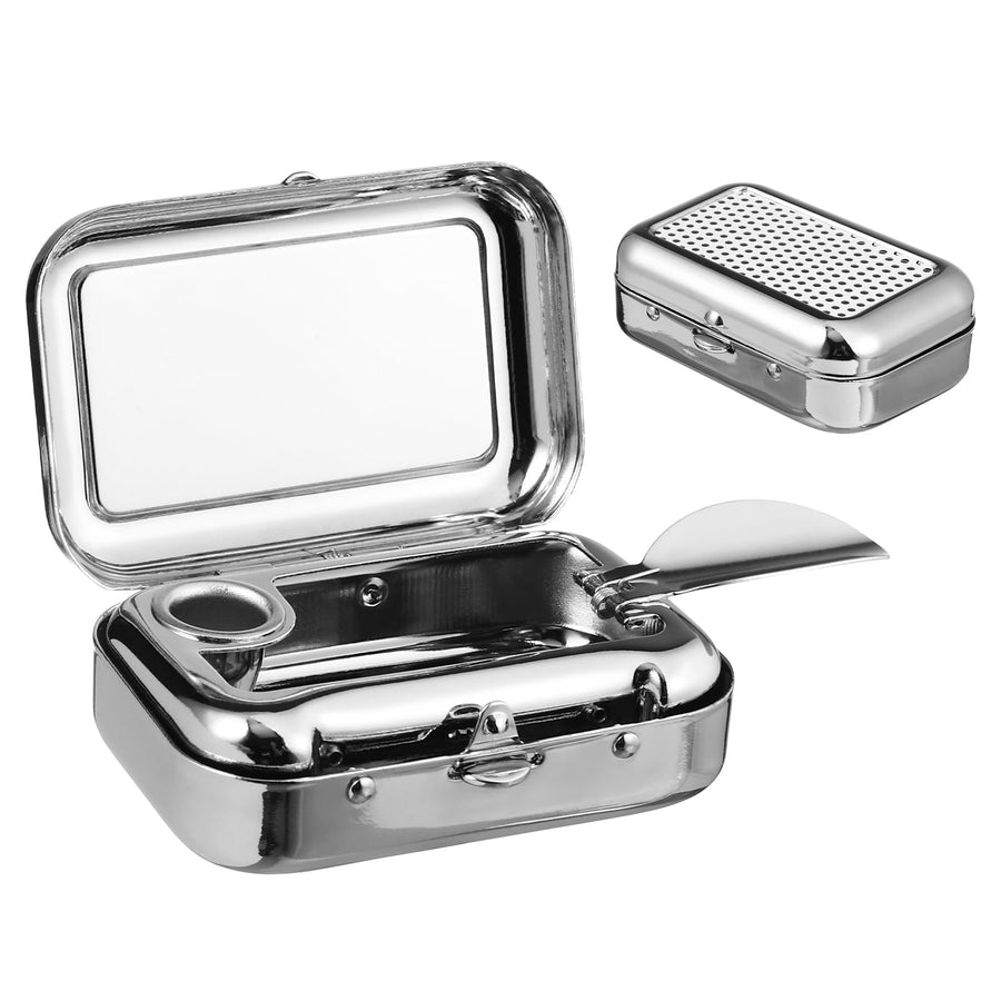 GARNECK Mini Compact Stainless Steel Portable Ashtray, 