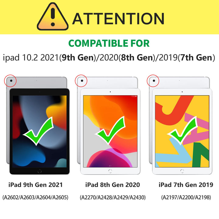 for New iPad 9th/8th/7th Generation Case 10.2 Inch 2021/2020/2019, Premium PU Leather Folding Stand Cover for iPad 10.2 9/8/7 Gen, Brown