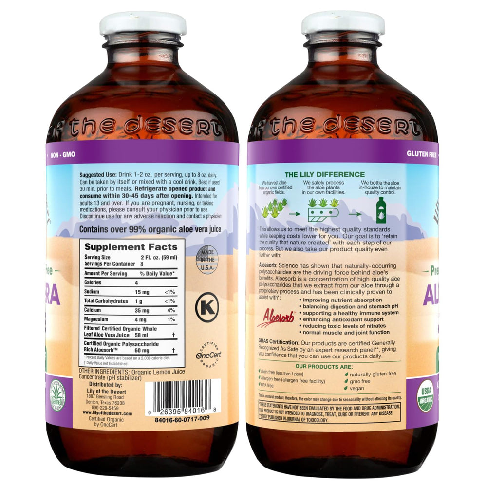 Lily of The Desert Aloe Vera Juice Whole Leaf, 16 Fluid