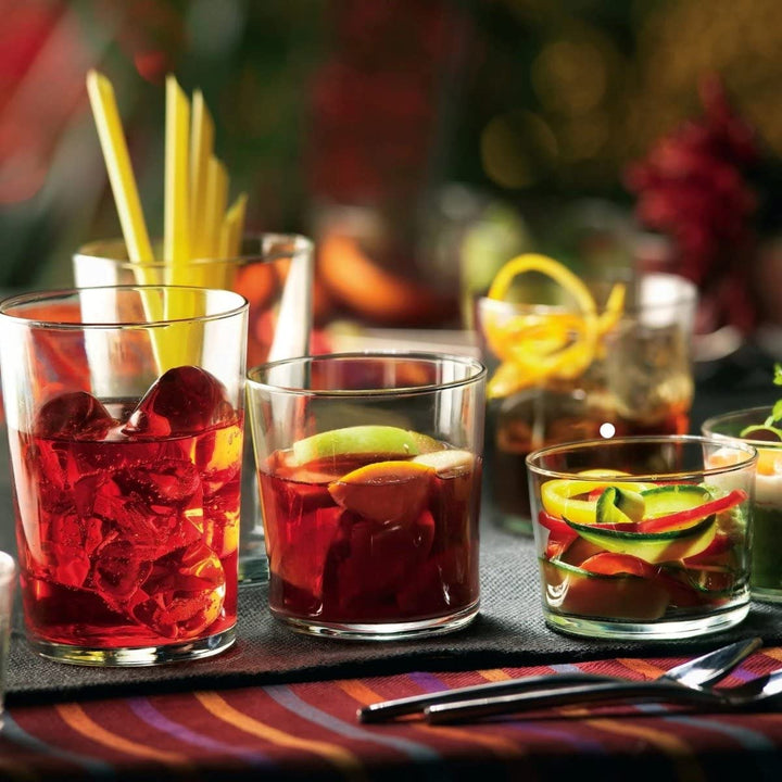 Bodega Collection Glassware – Set Of 12 Medium 12 Ounce Drinking Glasses For Water, Beverages &amp; Cocktails – 12oz Clear Tempered Glass Tumblers