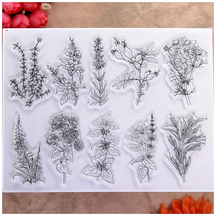 Flowers Leaves Clear Stamps for Card Making Decoration and DIY Scrapbooking 21040807
