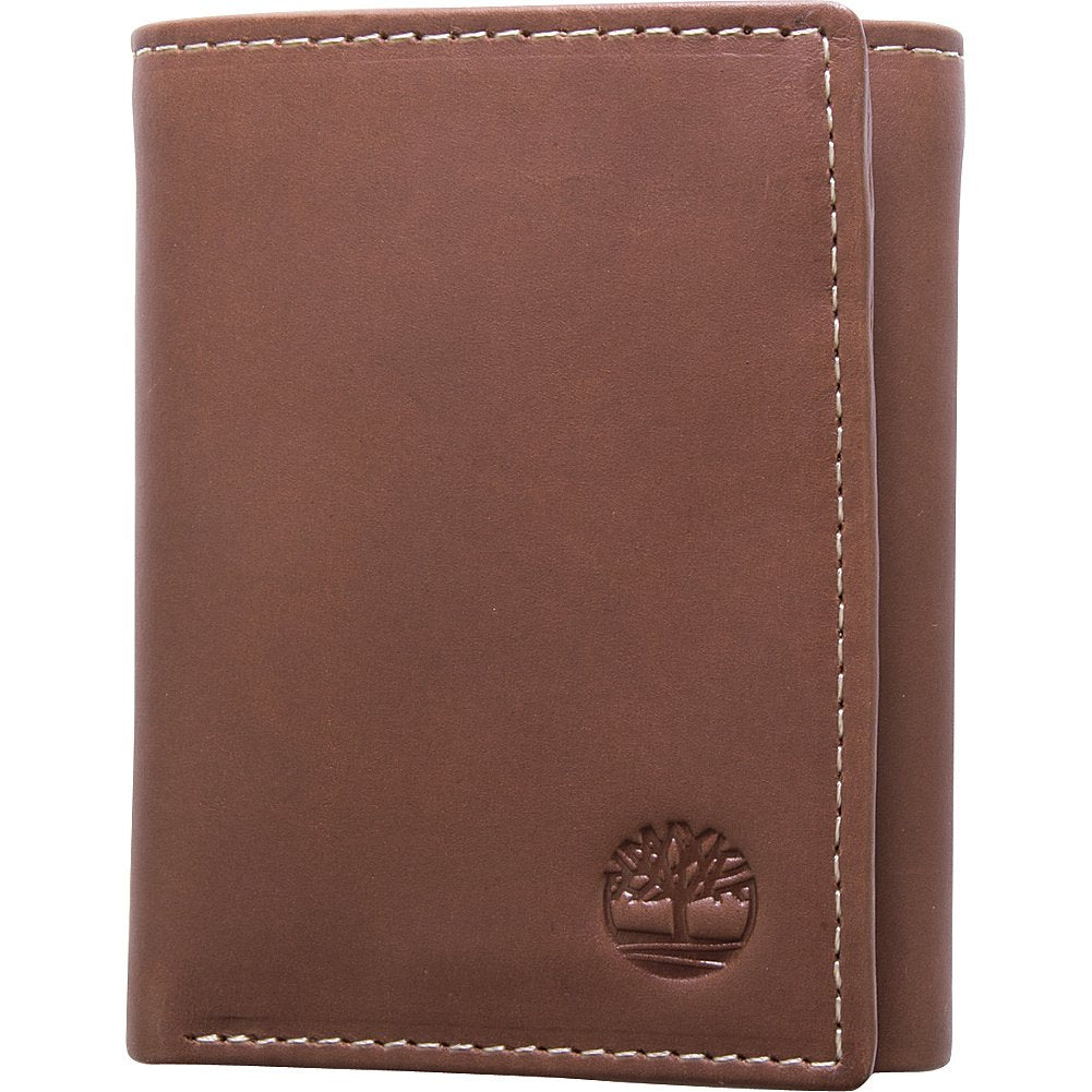 Men&#39;s Leather Trifold Wallet with Id Window, Brown (Hunter), One Size