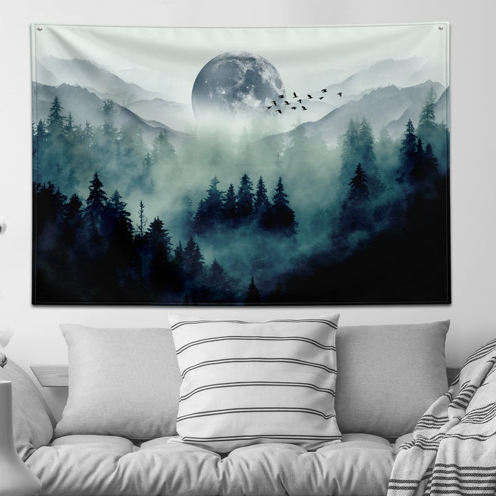 Sun Moon Tapestry Stars Space Constellation Tapestry Psychedelic Black and White Tapestries,for Bedroom Aesthetic living Home Room Decor Wall Tapestry (40 inch x 60 inch , B1)