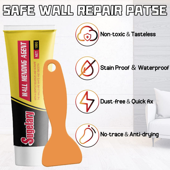 Spackle Wall Repair Kit with Scraper, Self-Adhesive Non-Toxic Dry Wall Repair Kit, Wall Mending Agent Quick, and Easy Solution to Fill The Holes for Home Wall