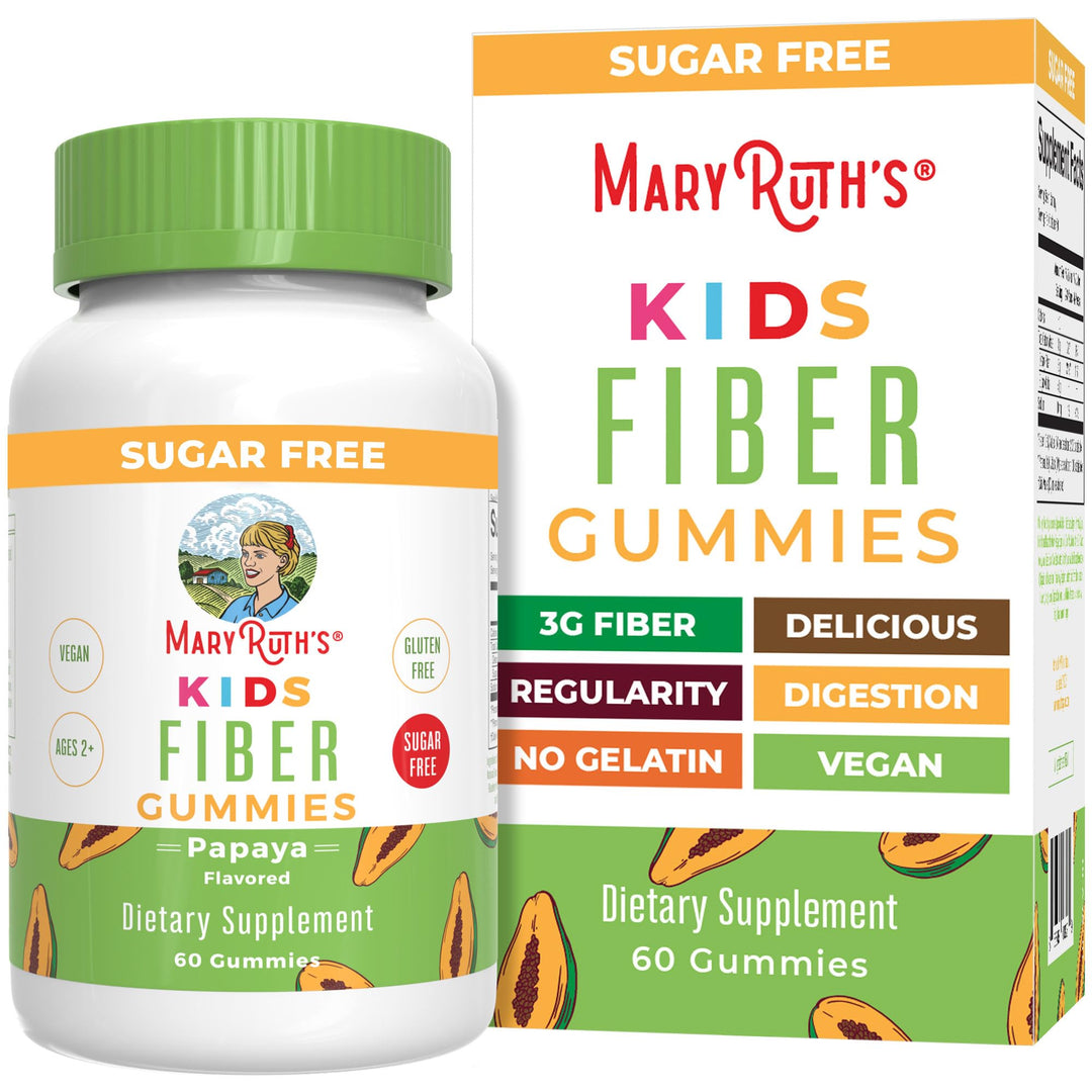 MaryRuth&#39;s Fiber Gummies for Kids | 2 Month Supply | Sugar Free | Soluble Fiber Supplement | Gut Health &amp; Digestion Support | 3g Fiber per Gummy | Vegan | 60 Count