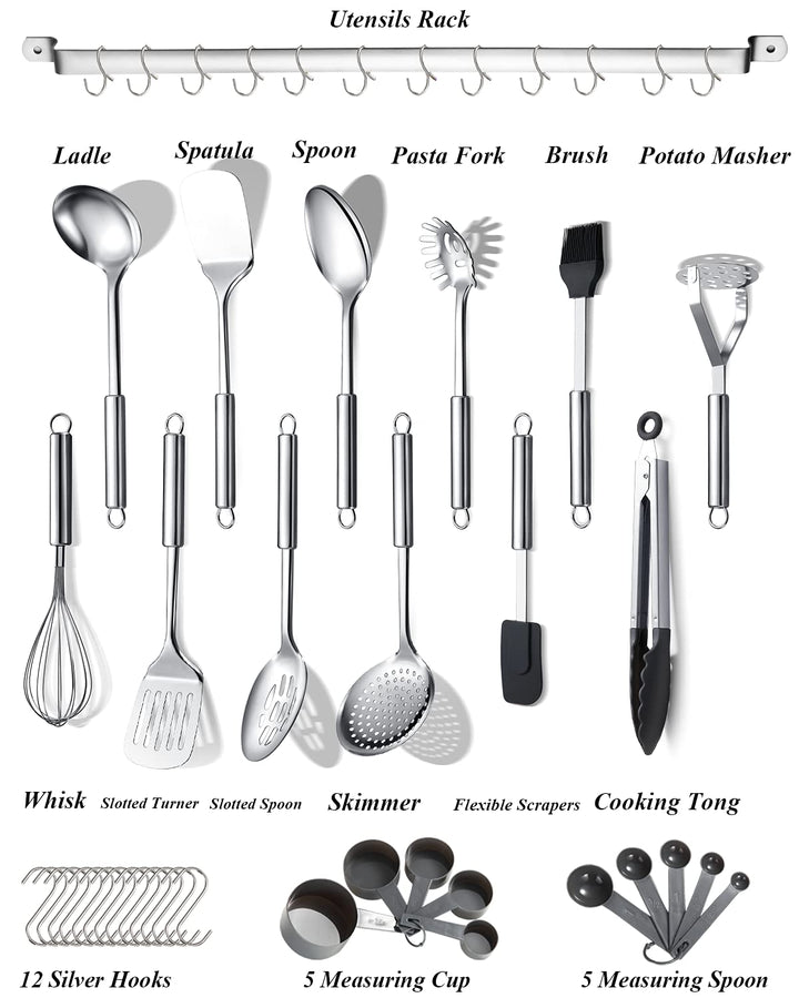 Berglander Rose Gold Handle Kitchen Utensils Set 38 Pie