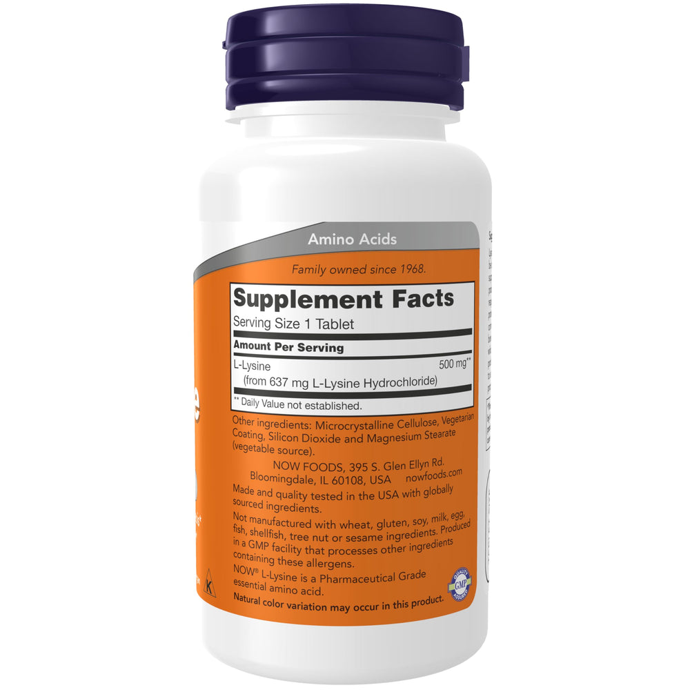 NOW L-Lysine 500 mg,100 Tablets