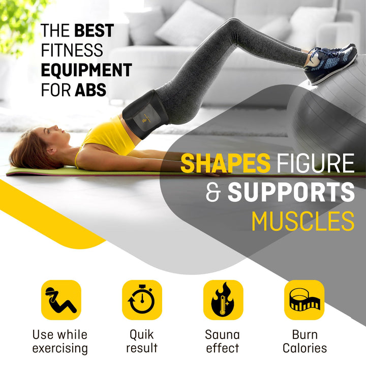 Waist Trainer for Women Lower Belly - Waist Trimmer Belt Sauna Tummy Toner Low Back and Lumbar Support with Sauna Suit Effect (Large Black)