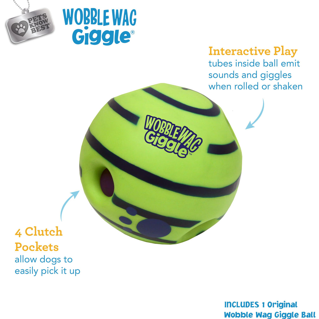 Ball, Interactive Dog Toy, Fun Giggle Sounds When Rolled or Shaken, Pets Know Best, As Seen On TV