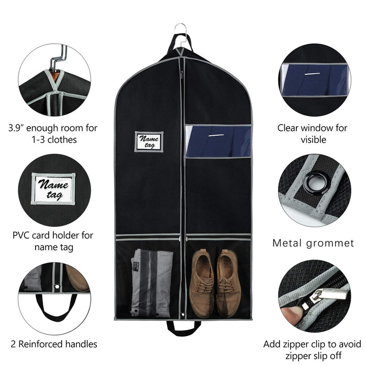 Zilink 43 Garment Bag Suit Bags for Travel with Pockets