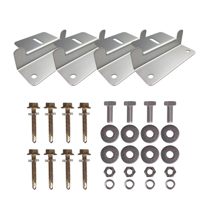 Solar Panel Mounting Z Brackets Lightweight Aluminum Corrosion-Free Construction for RVs, Trailers, Boats, Yachts, Wall and Other Off Gird Roof Installation, one set of 4 Units,Gray
