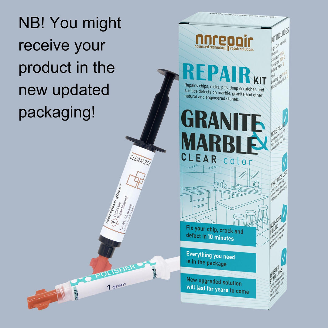 Granite Repair Kit (Black, UBA TUBA) I Suitable for Most Repairs I Also for Tile, Countertop, Fiberglass &amp; Ceramic Surfaces I Fix Broken Chips &amp; Cracks in Minutes