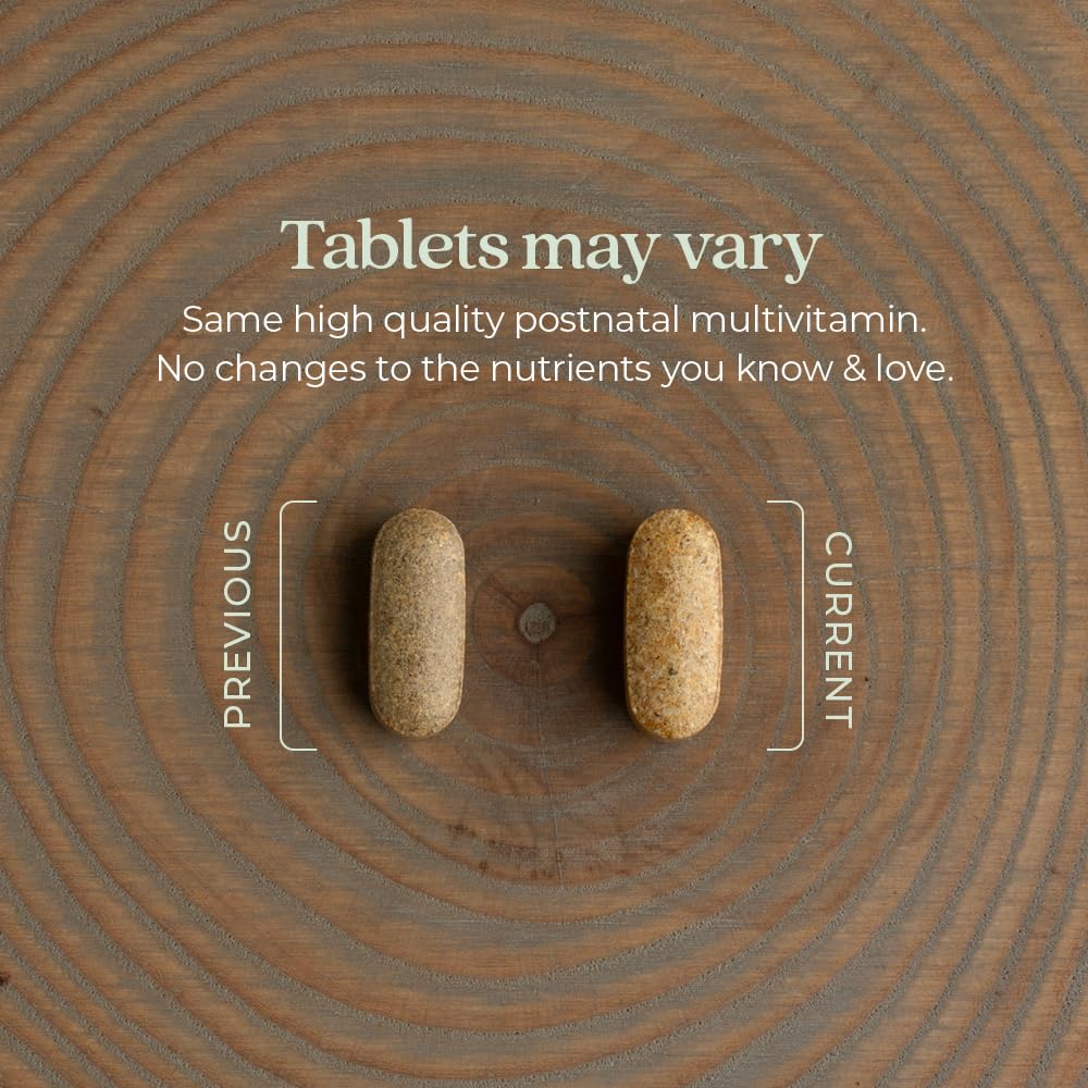 , Postnatal Vitamins Lactation Supplement, Complete Multivitamin with Fermented Vitamin D3 + B Vitamins, Made with Organic Vegetables &amp; Herbs, Non-GMO Ingredients, 96 Count