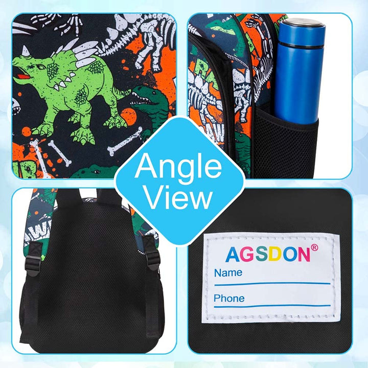 Toddler Backpack for Boys, 12 Cute Dinosaur Preschool Bookbag, Kindergarden School bag for little Kids