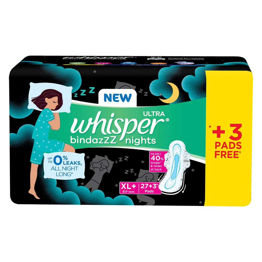 Whisper Ultra Nights Sanitary Pads with Wings - 3 Piece