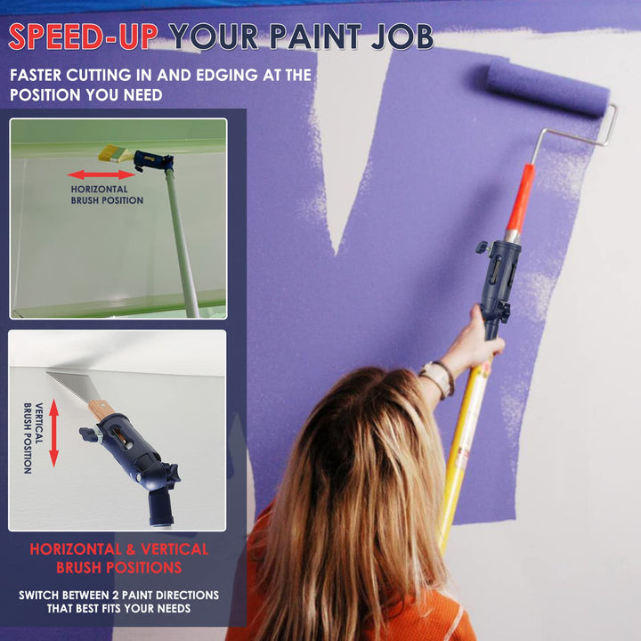 Multi-angle Paint Brush Extension Tool for High Ceilings,Suitable for Fixing On Standard Threaded Extension Rod