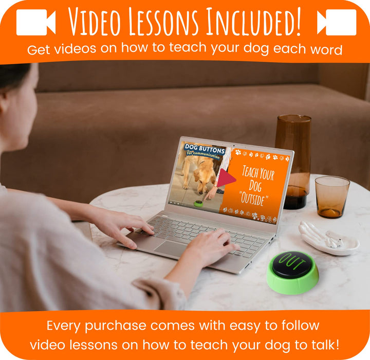 VocalPups Dog Buttons for Communication Starter Pack - Male Voice, Dog Talking Button Set, Talking Buttons for Dogs, Dog Buttons Speech Training Set | Dog Communication Buttons | Pre-Recorded Words