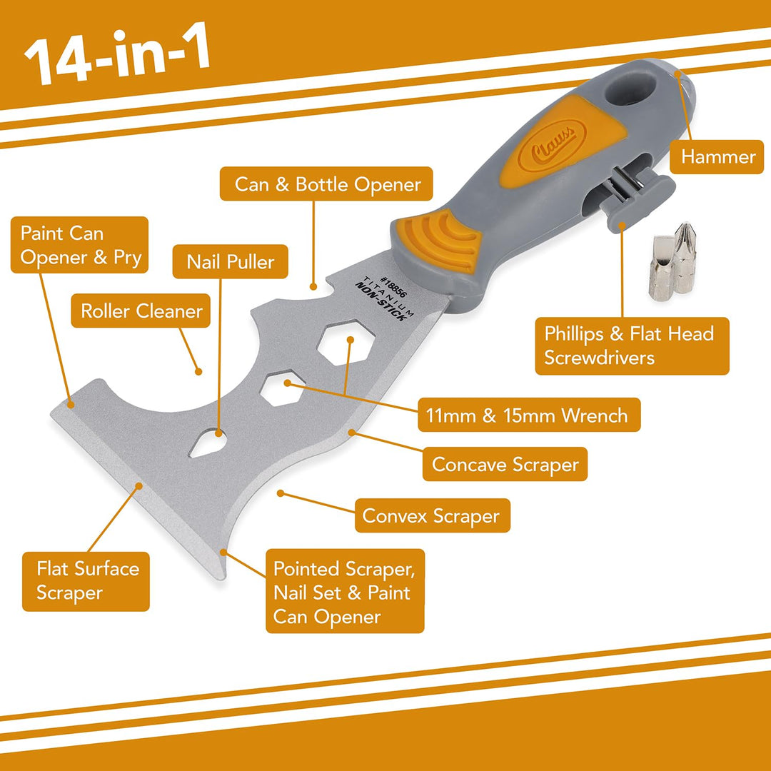 18856 14-in-1 Titanium Non-Stick Painter&#39;s Tool with Philip&#39;s and Flat-Head Driver