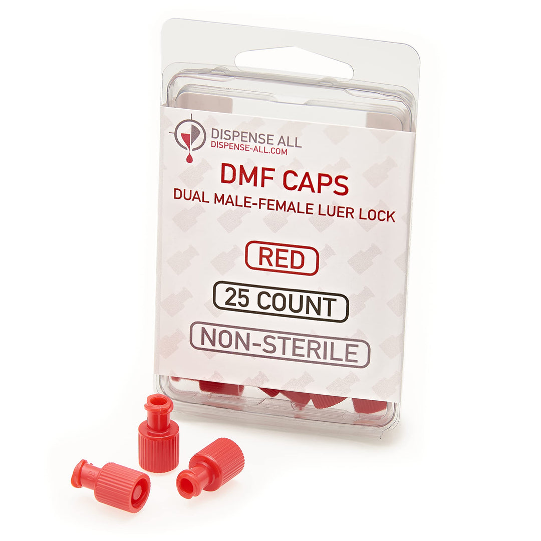 - DMF Cap - Dual Male-female Luer Lock Cap, Non-sterile (Red, 25)