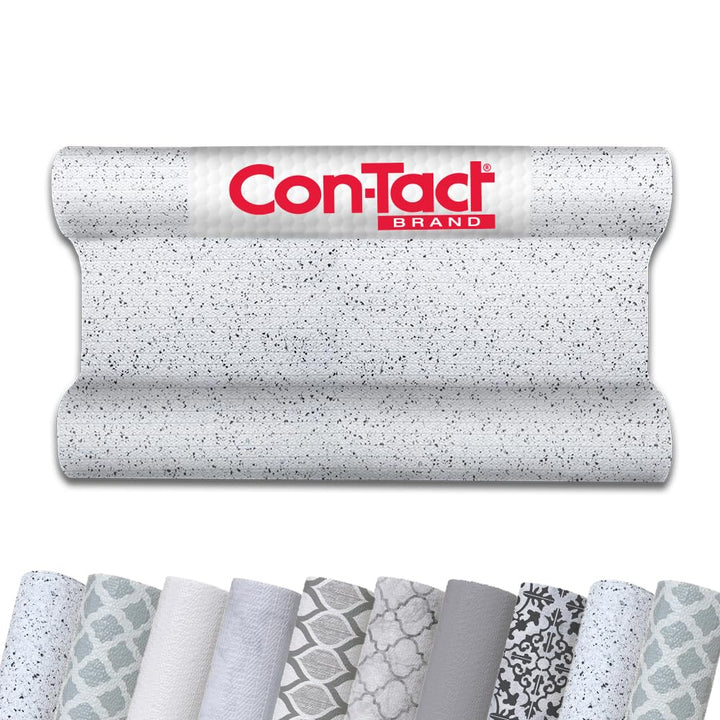 Brand Grip Prints Non-Adhesive Non-Slip Counter Top, Drawer/Shelf Liner, 12 x 20&#39;, Granite Black and White