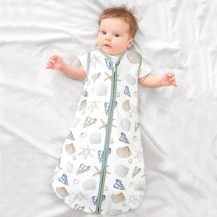 Baby Sleep Sack 0-6 Months 100% Cotton Unisex Baby Sleeping Bag 0.5 TOG Toddler Wearable Blankets Comfortable (Small)