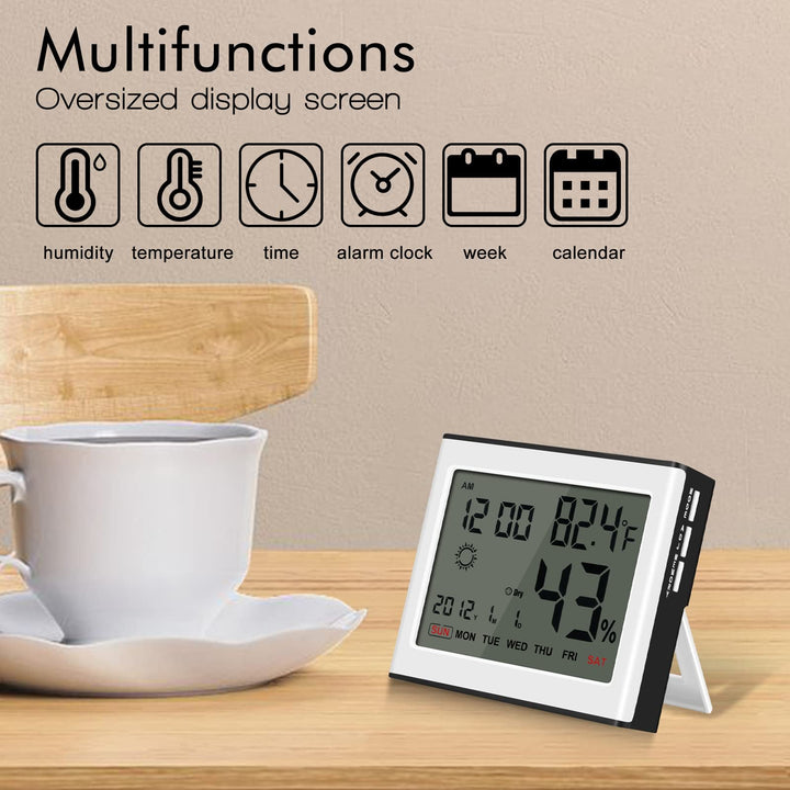 Digital Alarm Clock Shower Clock Hygrometer Thermometer Alarm Clock Weather Station Indoor Thermometer