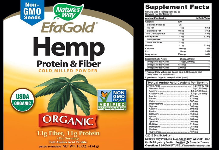 Nature&#39;s Way Organic Hemp Powder Protein &a