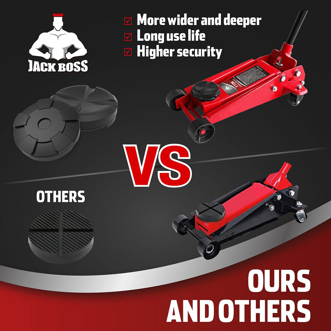 JACK BOSS Jack Pad Universal Large Floor Jack Rubber Pads Adapter Pinch,Weld Side Frame Rail Protector Puck/Pad (1 Pack)