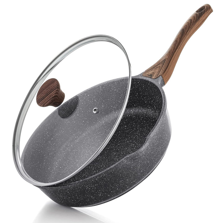 SENSARTE Nonstick Deep Frying Pan Skillet, 10/11/12-inc