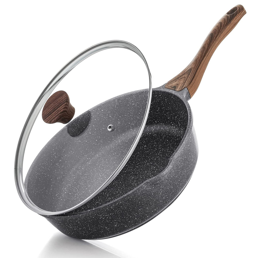 SENSARTE Nonstick Deep Frying Pan Skillet, 10/11/12-inc