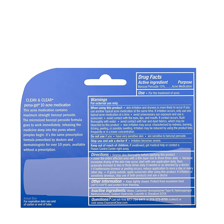 CLEAN &amp; CLEAR Persa-Gel 10 Maximum Strength 1 oz (Pack of 3)