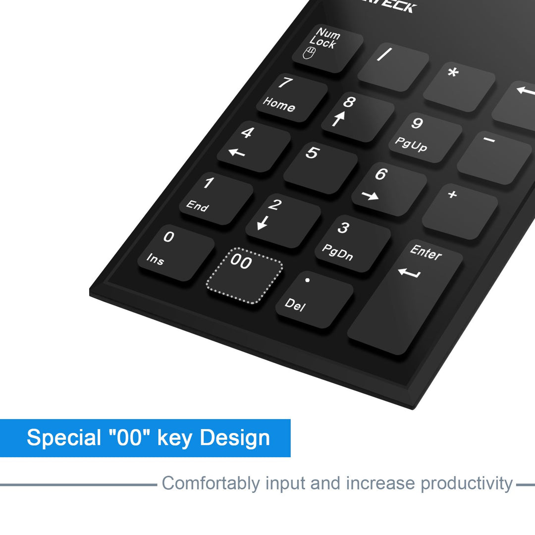 Numeric Keypad &amp; Mouse Combo, 2.4G 19 Keys Wireless Mini USB Number Pad Keyboard and Mouse Combo with USB Receiver for Laptop Desktop PC Notebook- Just One USB Receiver