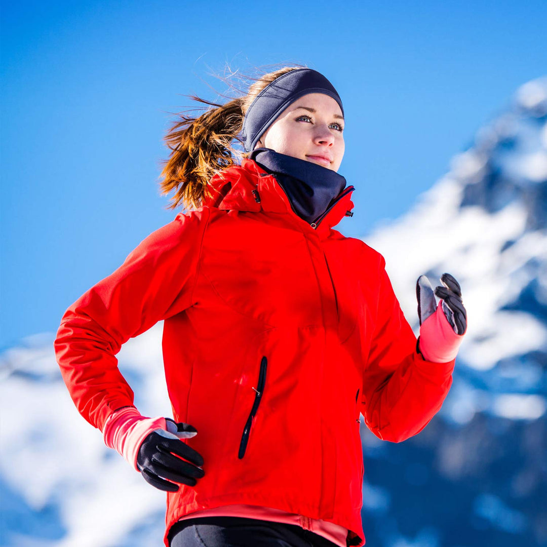 6 Pcs Fleece Ear Warmers Headband Neck Warmer Set Winter Headbands Neck Gaiter for Men and Women Winter Outdoor Sports and Daily Wearing, 3 Colors