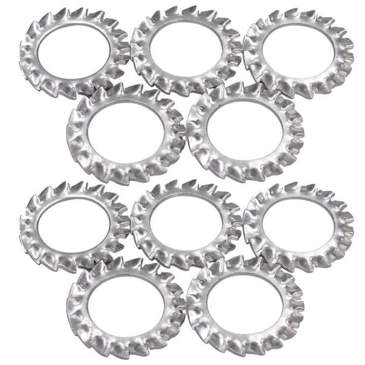 M4 304 Stainless Steel External Tooth Star Lock Washers Silver Tone(100Pcs)