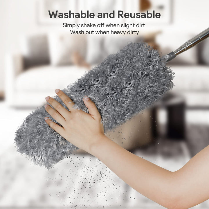 DELUX Microfiber Feather Duster, 4 PCS Reusable Bendabl