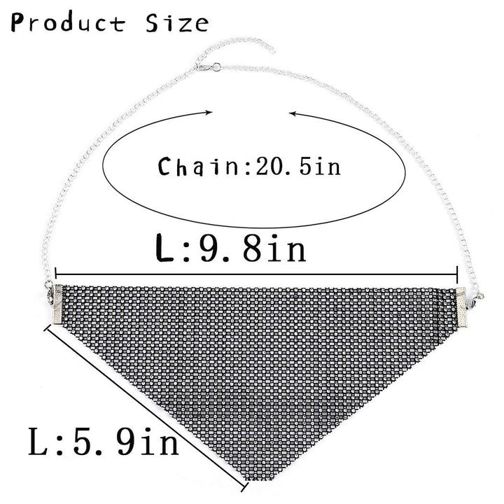 Sparkly Crystal Mesh face Mask Chain Rhinestone Masquerade Face Masks Black Dance Party Nightclub Face Necklace Jewelry for Women and Girls