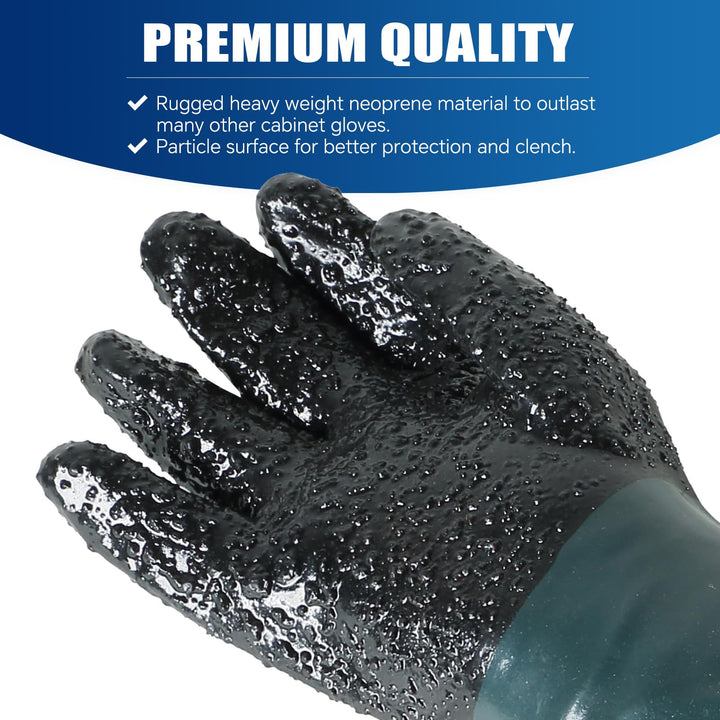 Rubber Sandblasting Sandblaster Gloves | 23.6 Heavy Duty Rubber Sandblaster Gloves for Abrasive Blasting be Used on Sandblast Cabinet Sand Blasting Gloves With Particle Palm