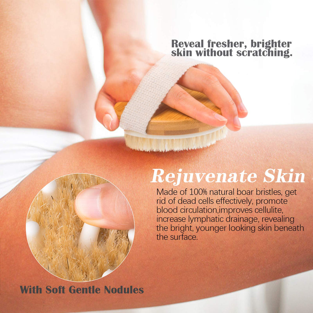 Dry Brushing Body Brush, McoMce Exfoliating Body Scrub 