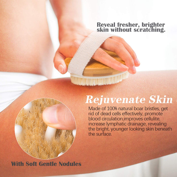 Dry Brushing Body Brush, McoMce Exfoliating Body Scrub 
