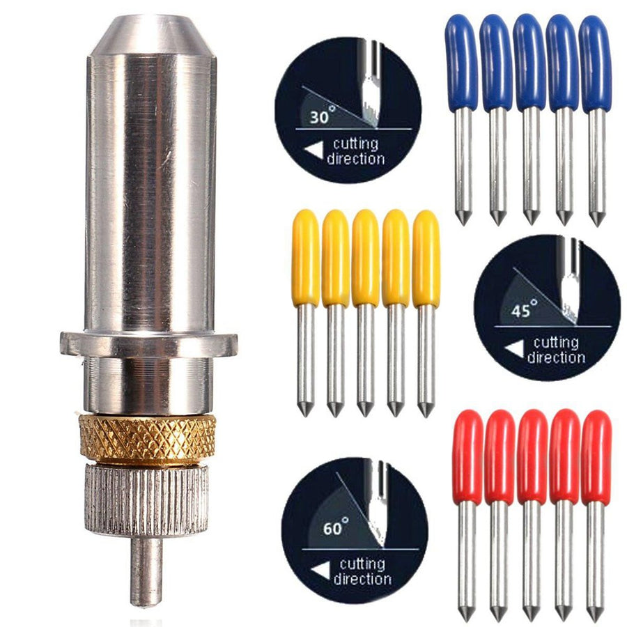15pcs 30/45/60 Degree Vinyl Cutter Blade for Roland Cutting Plotter with Blade Holder - Tool Accessories Drill Bits - 15 x Blades for Cutting Plotter